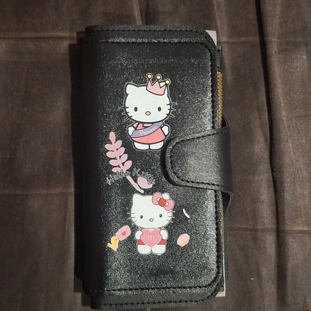 Hello Kitty White Black Wallet Sanrio NEW